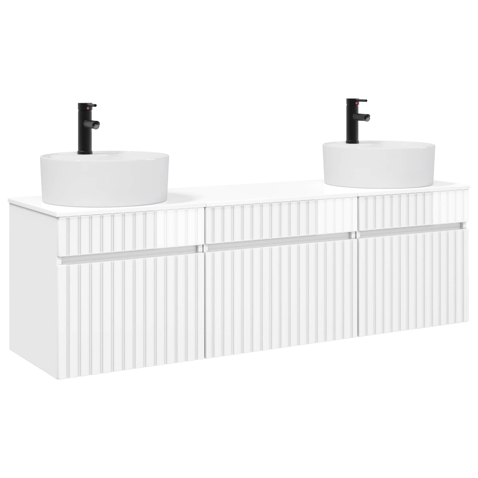 Badezimmerschrank-set 3 Stk. Hochglanz Weiß 49 X 44,5 X 65 Cm Vidaxl