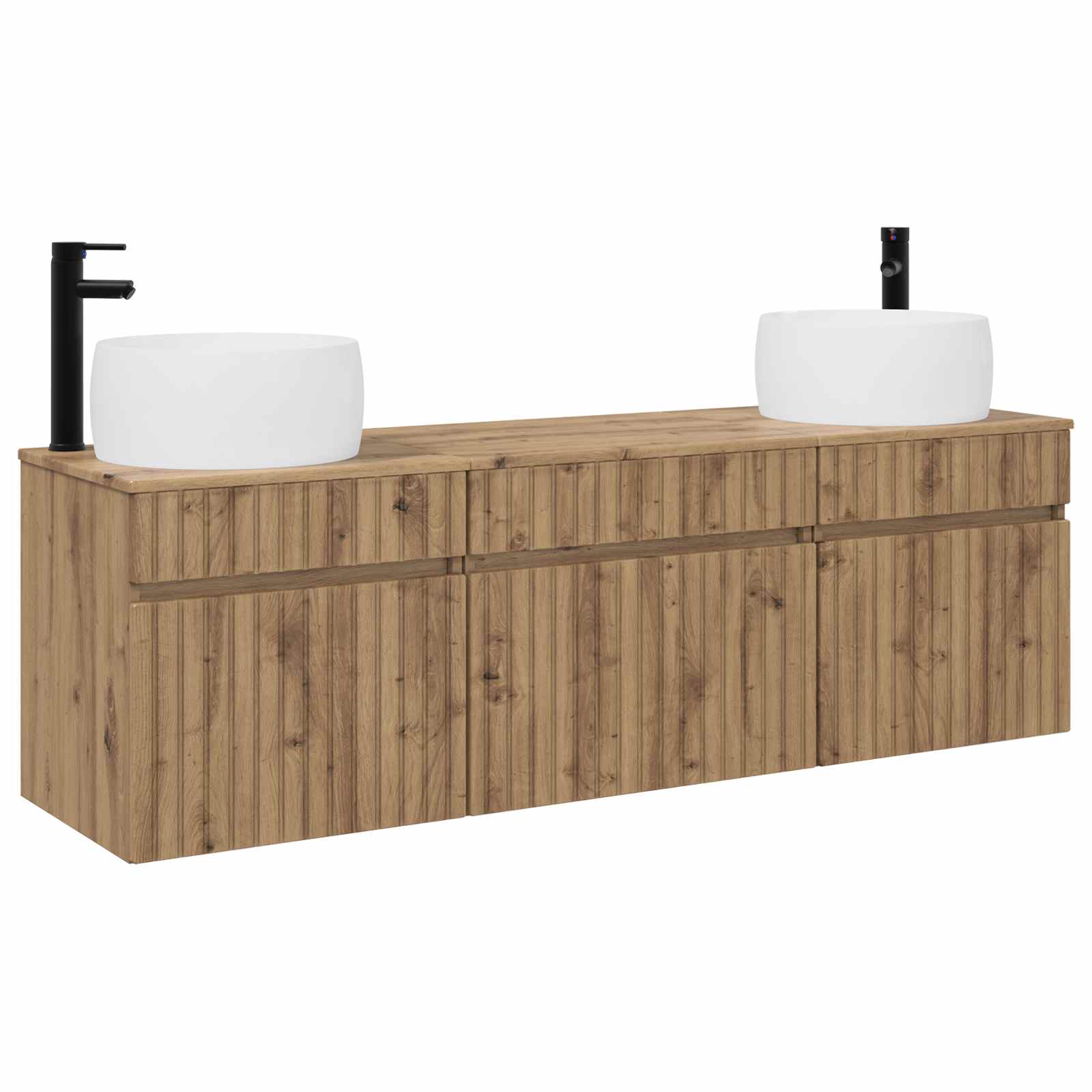 Badezimmerschrank-set 3 Stk. Artisan-eiche 49 X 44,5 X 66 Cm Vidaxl
