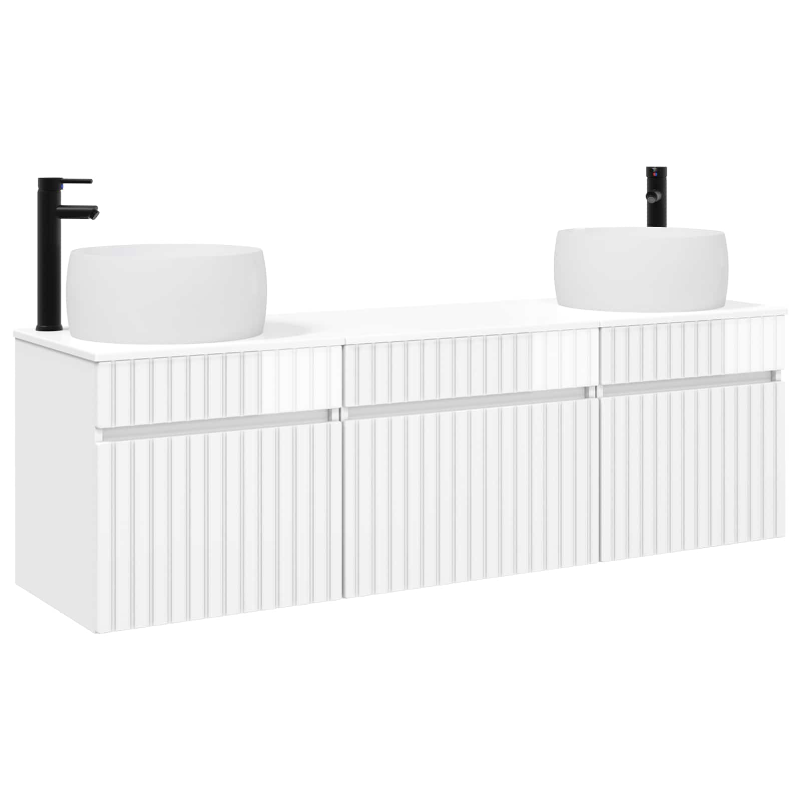 Badezimmerschrank-set 3 Stk. Hochglanz Weiß 49 X 44,5 X 66 Cm Vidaxl