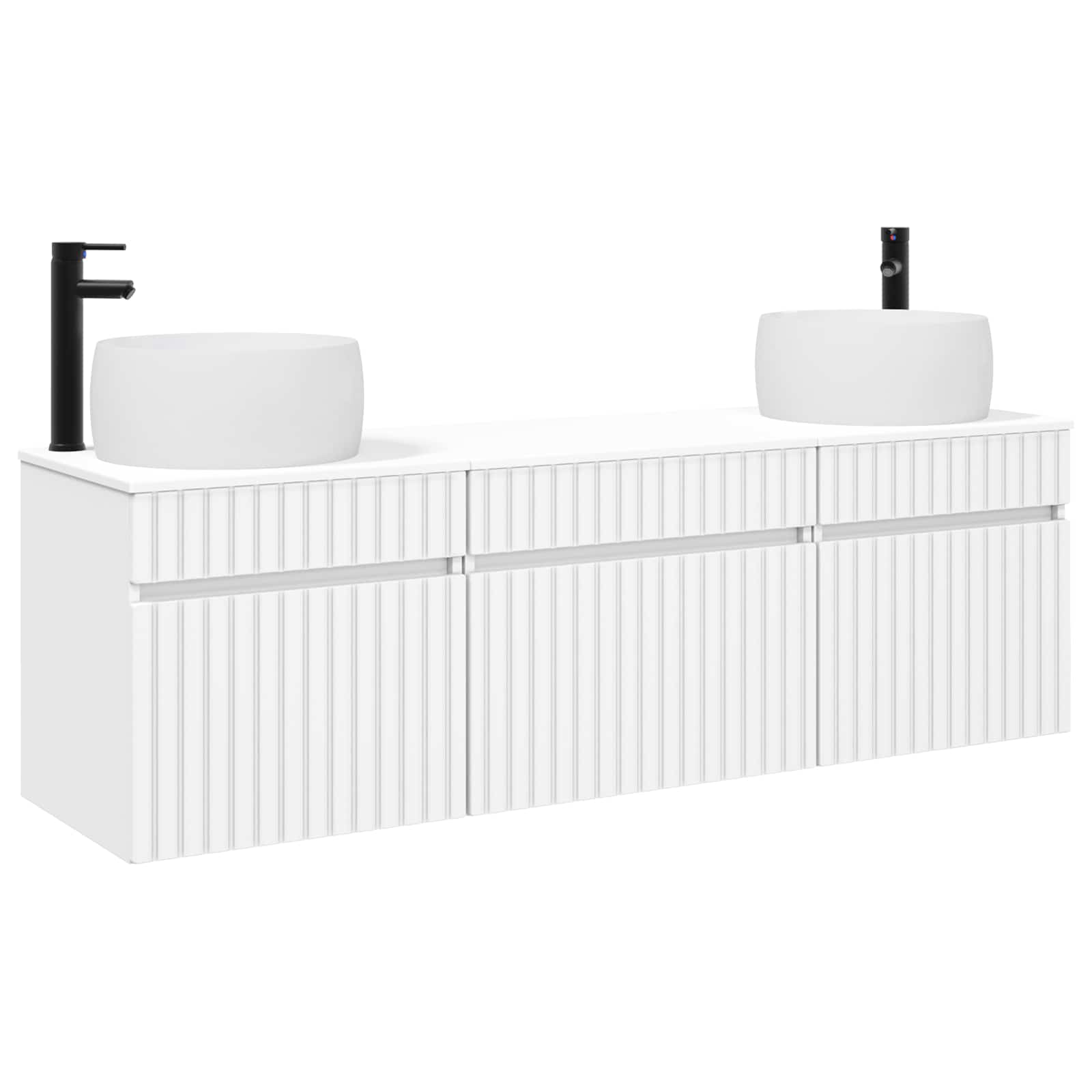 Badezimmerschrank-set 3 Stk. Weiß 49 X 44,5 X 66 Cm Vidaxl