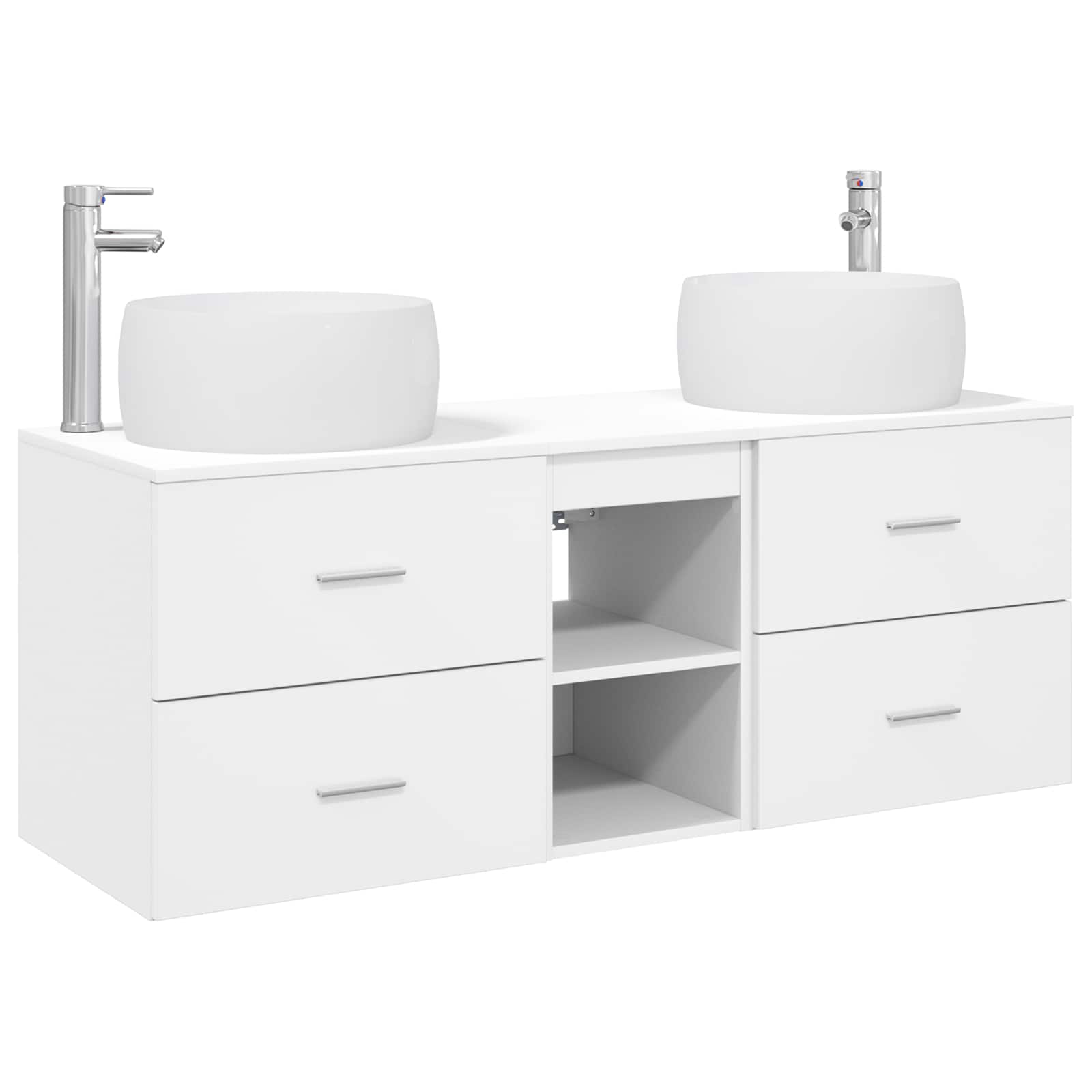 Badezimmermöbel-set 3 Stk. Weiß 49,5 X 44,5 X 66 Cm Vidaxl