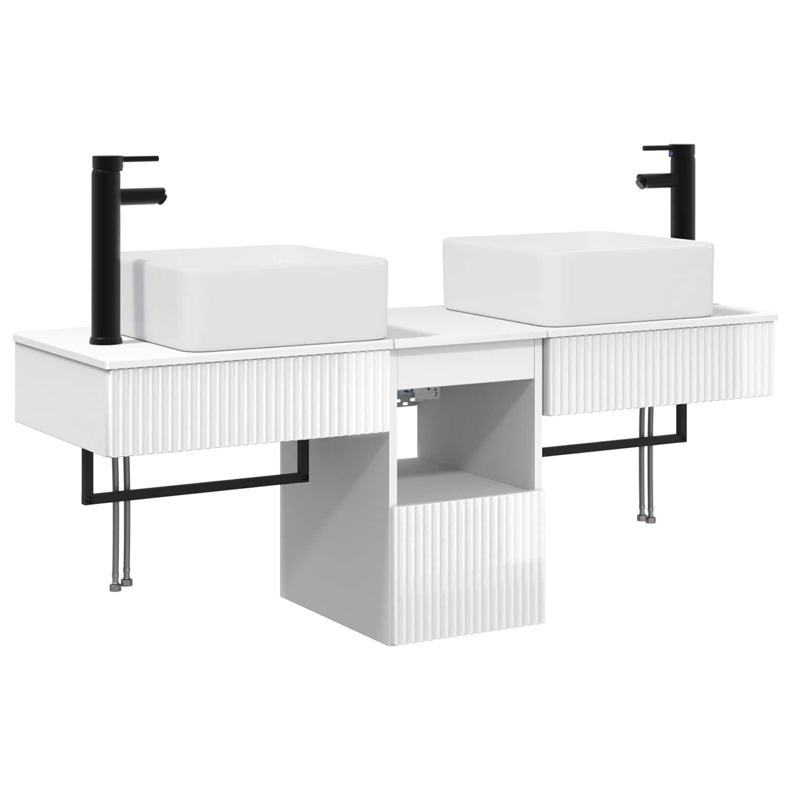 Badezimmermöbel-set 3 Stk. Hochglanz Weiß Holzwerkstoff Vidaxl
