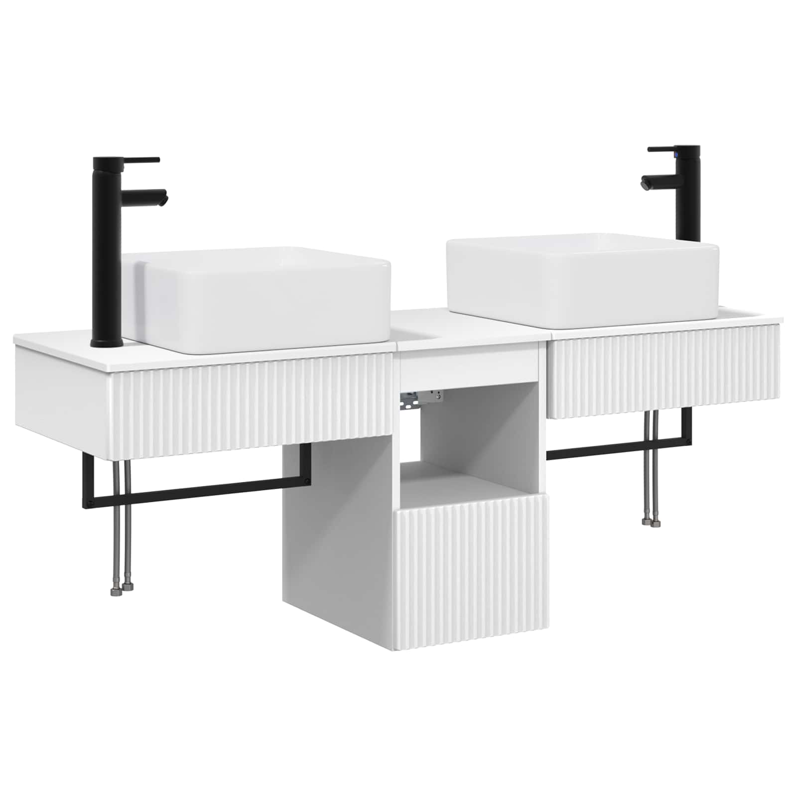 Badezimmermöbel-set 3 Stk. Weiß Holzwerkstoff Vidaxl