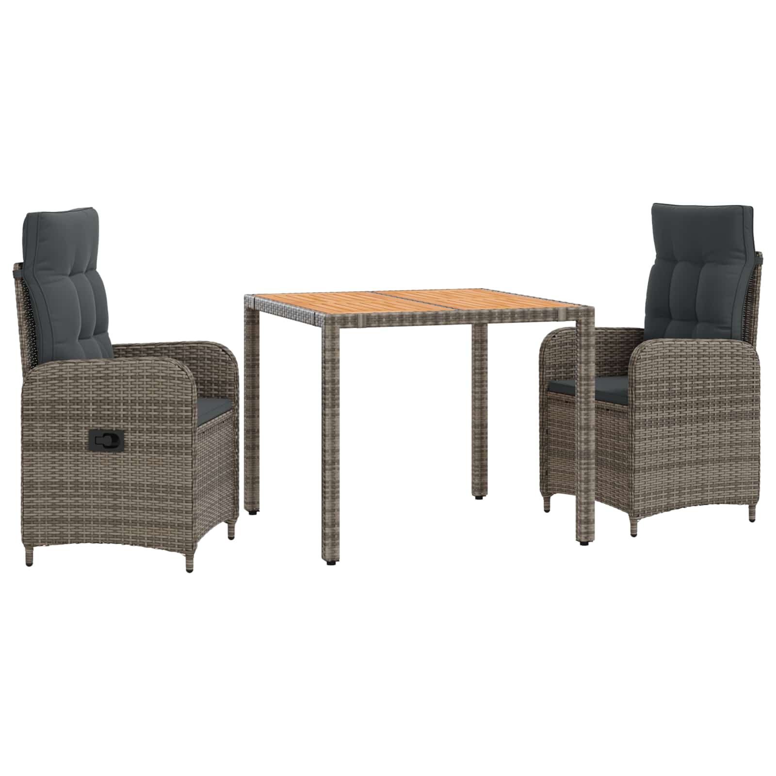 Outdoortisch-set 3 Stk. Hellgrau Und Dunkelgrau Vidaxl