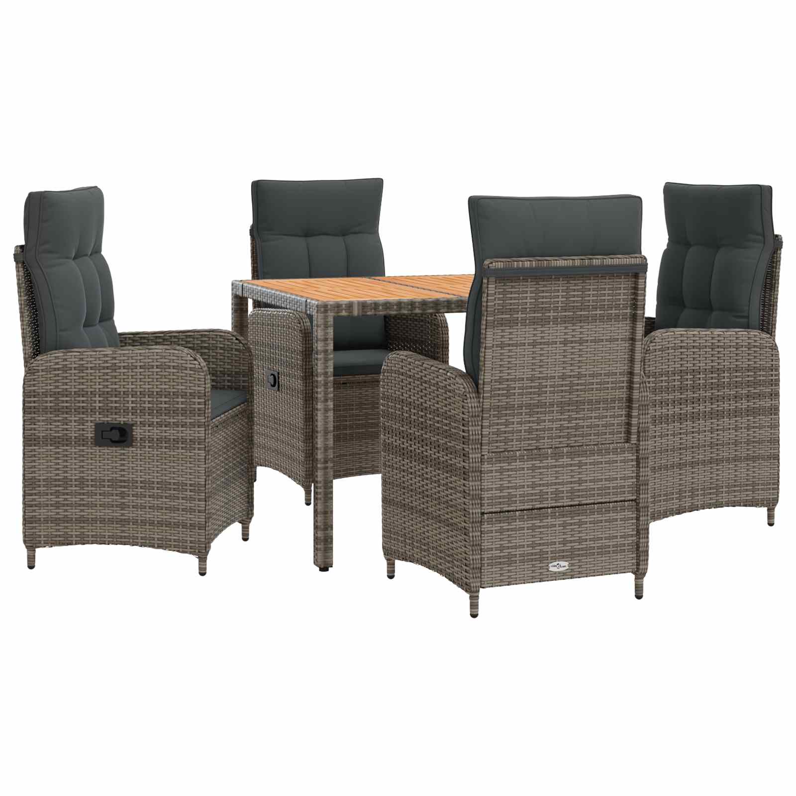 Outdoortisch-set 5 Stk. Hellgrau Und Dunkelgrau Vidaxl