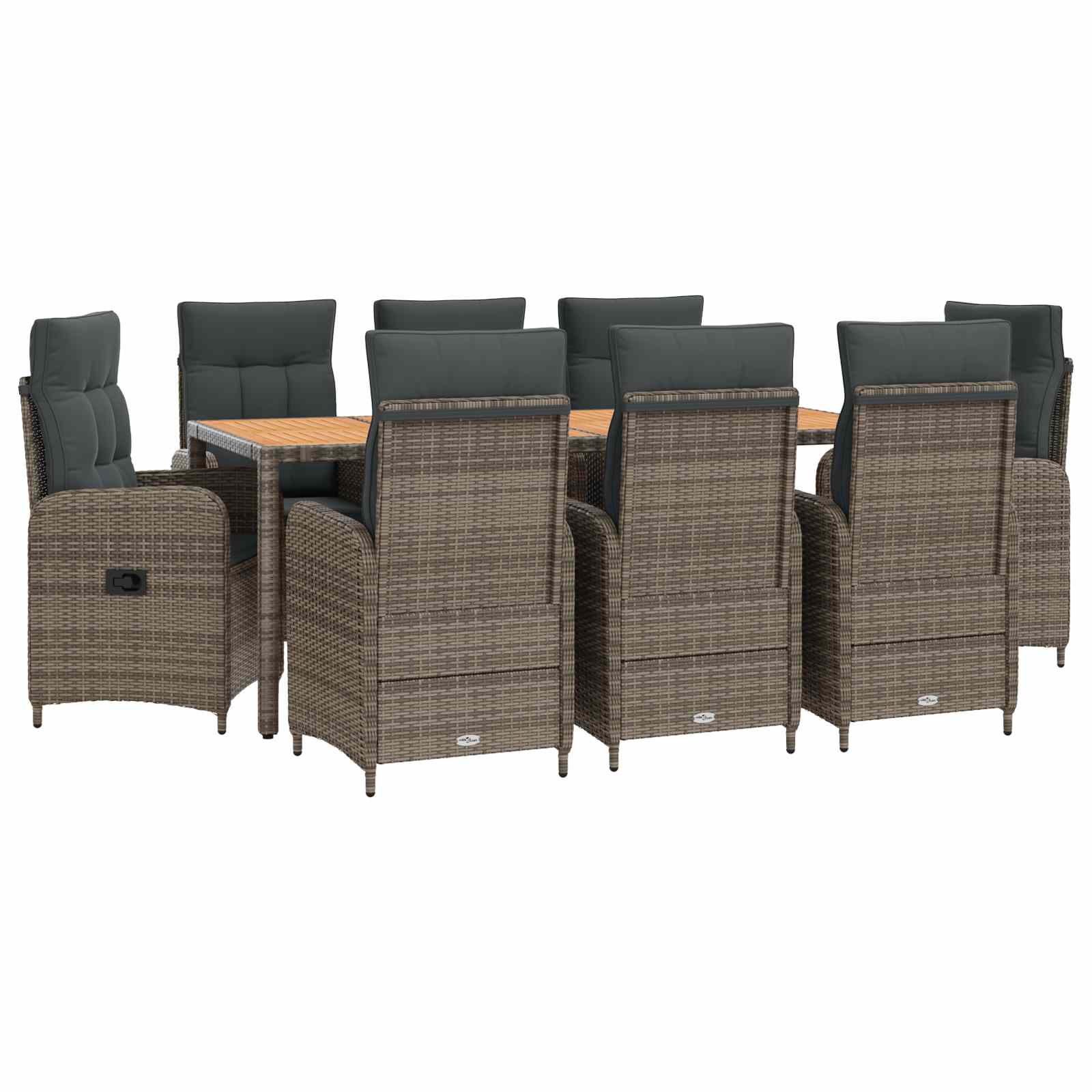 Outdoortisch-set 9 Stk. Hellgrau Und Dunkelgrau Vidaxl