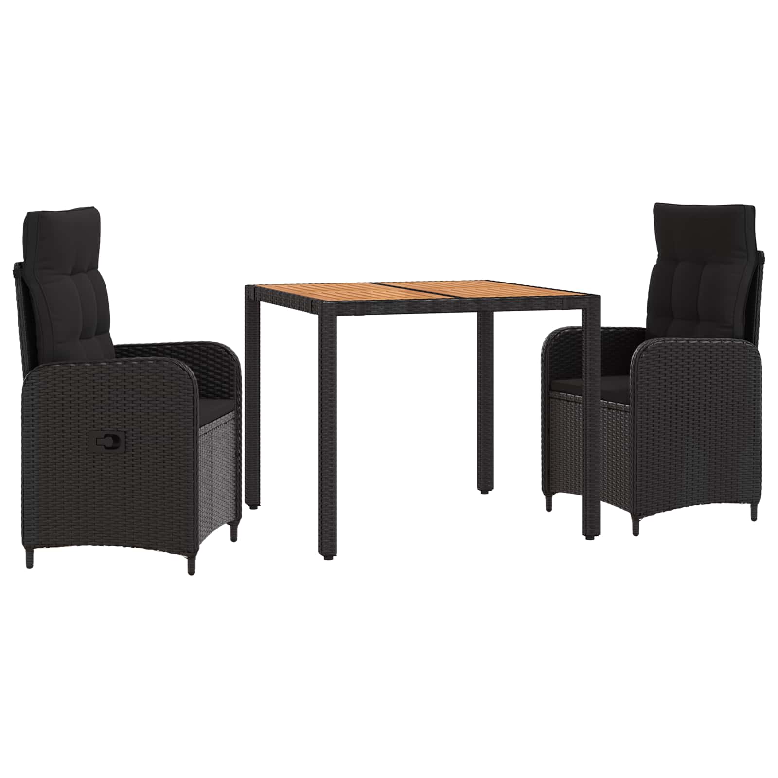 Outdoortisch-set 3 Stk. Schwarz Vidaxl