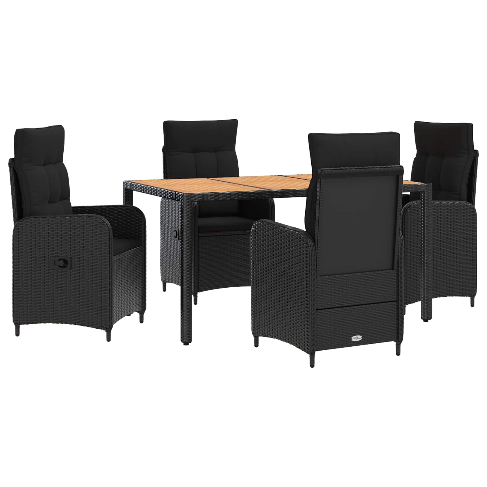Outdoortisch-set 5 Stk. Schwarz Vidaxl