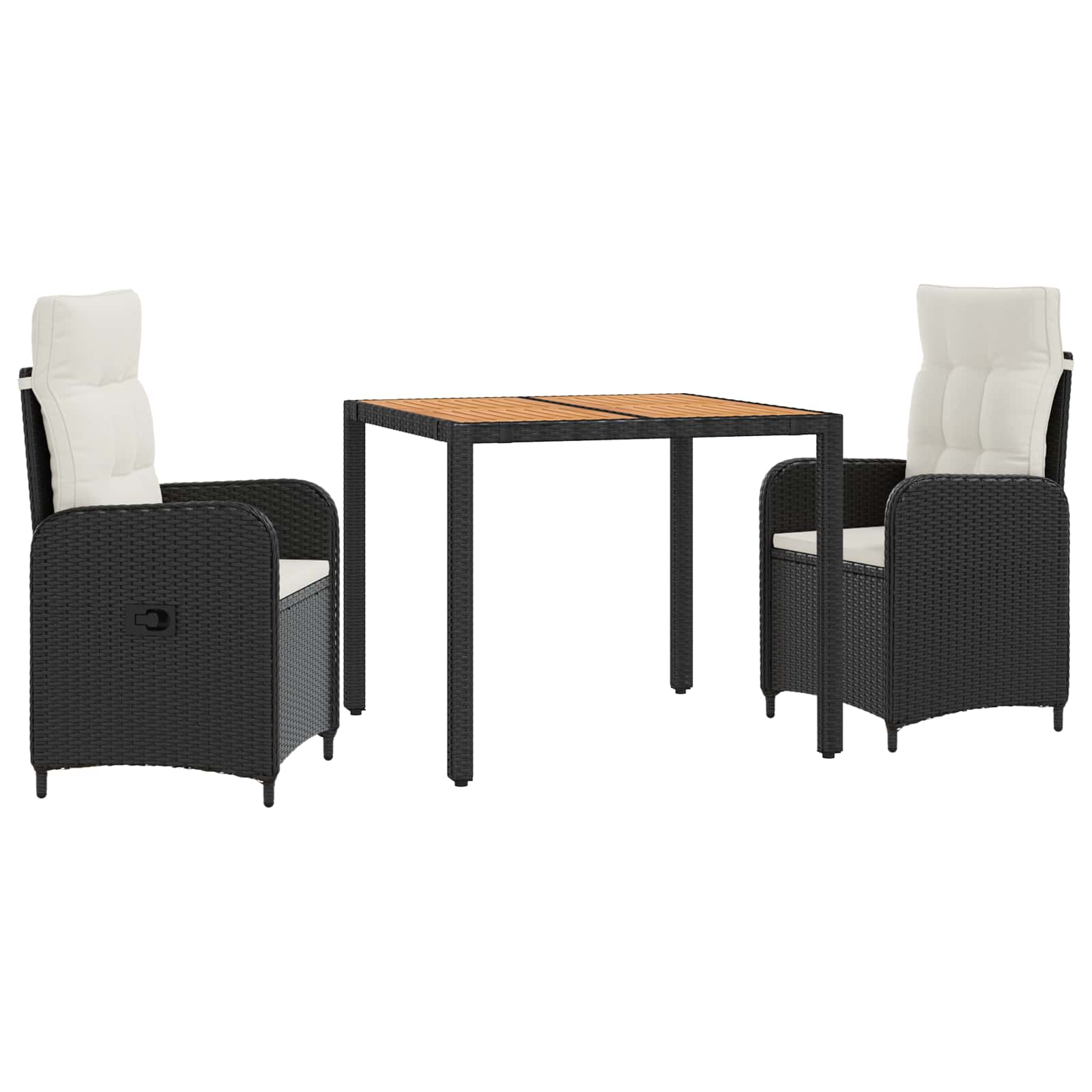 Outdoortisch-set 3 Stk. Schwarz Und Cremeweiß Vidaxl