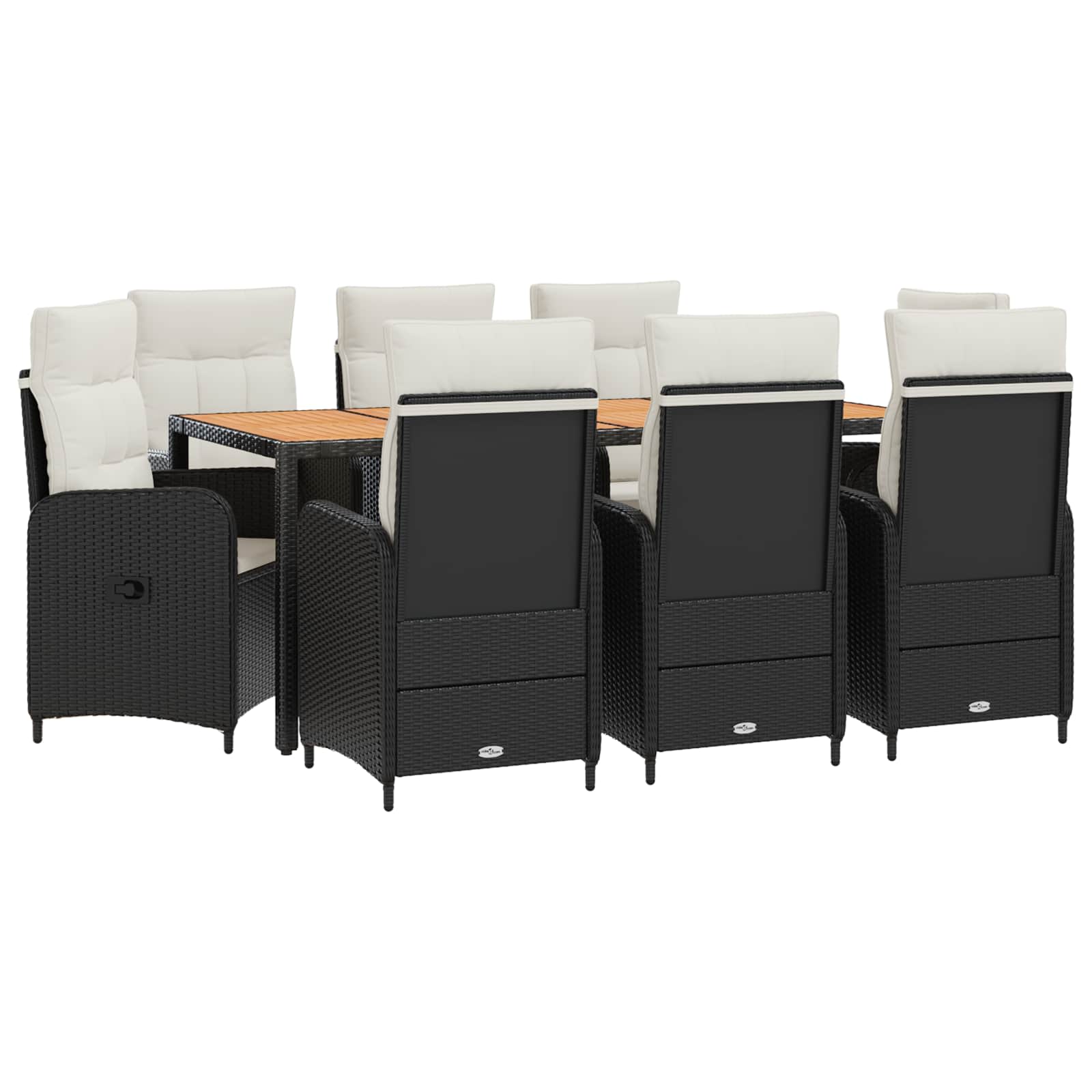 Outdoortisch-set 9 Stk. Schwarz Und Cremeweiß Vidaxl