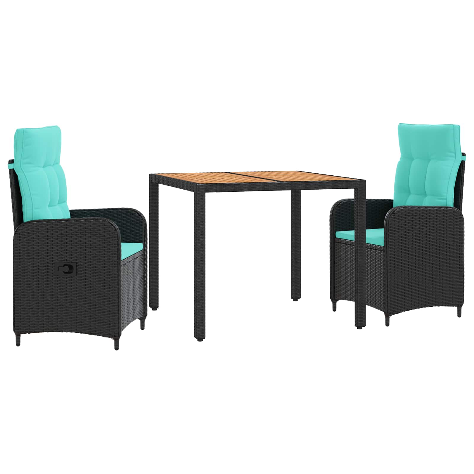 Outdoortisch-set 3 Stk. Pe Rattan Und Pulverbeschichteter Stahl Vidaxl