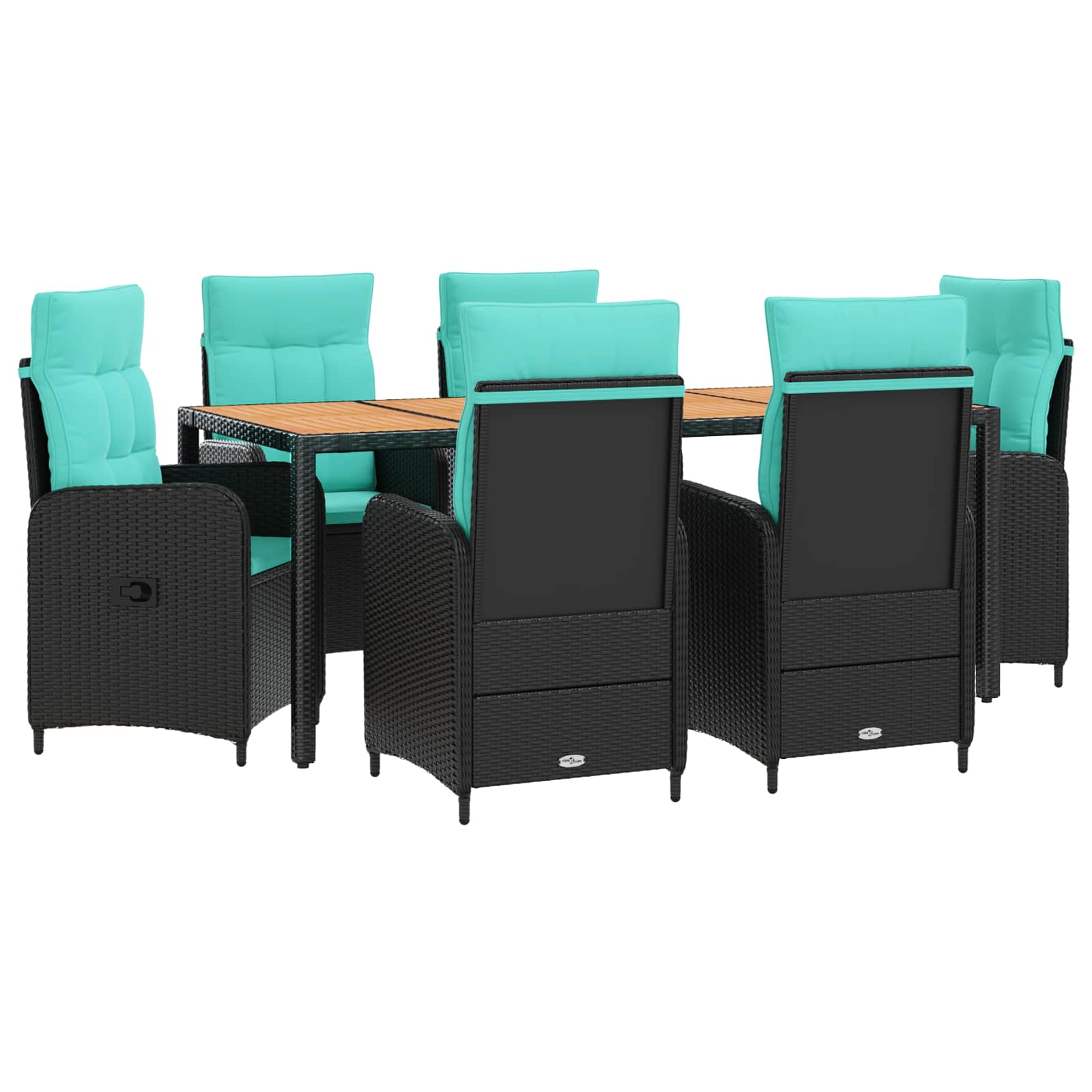 Outdoortisch-set 7 Stk. Pe Rattan Und Pulverbeschichteter Stahl Vidaxl