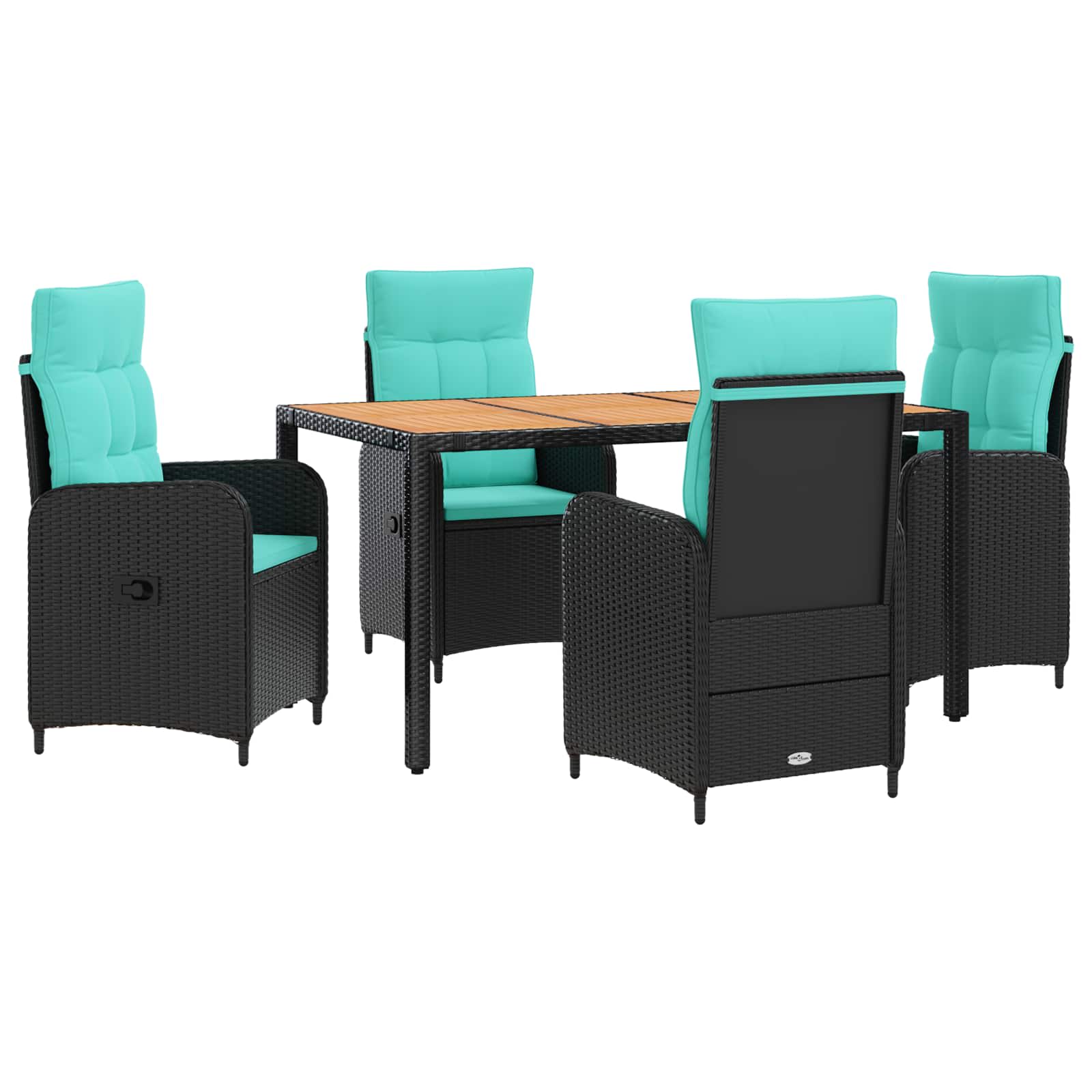 Outdoortisch-set 5 Stk. Pe Rattan Und Pulverbeschichteter Stahl Vidaxl