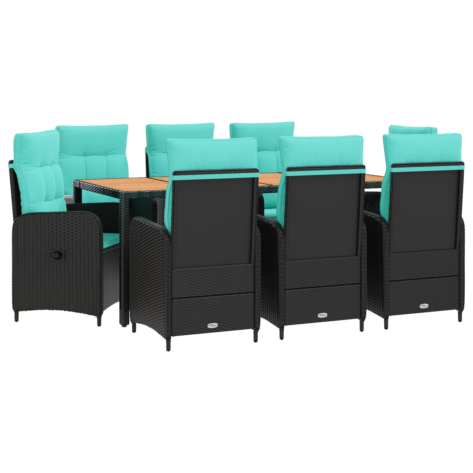 Outdoortisch-set 9 Stk. Pe Rattan Und Pulverbeschichteter Stahl Vidaxl