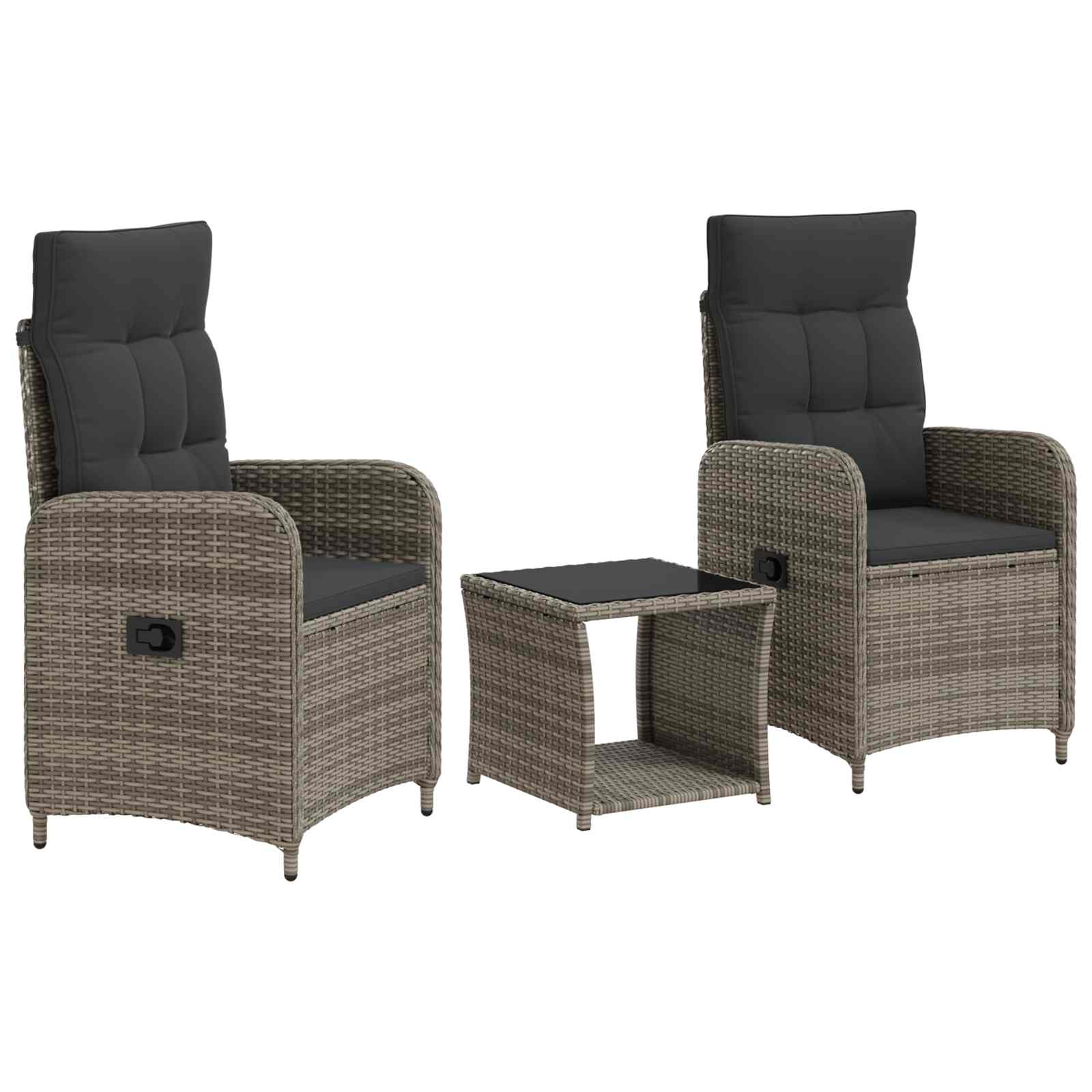Garten-lounge-set 3 Stk. Grau Und Dunkelgrau Vidaxl