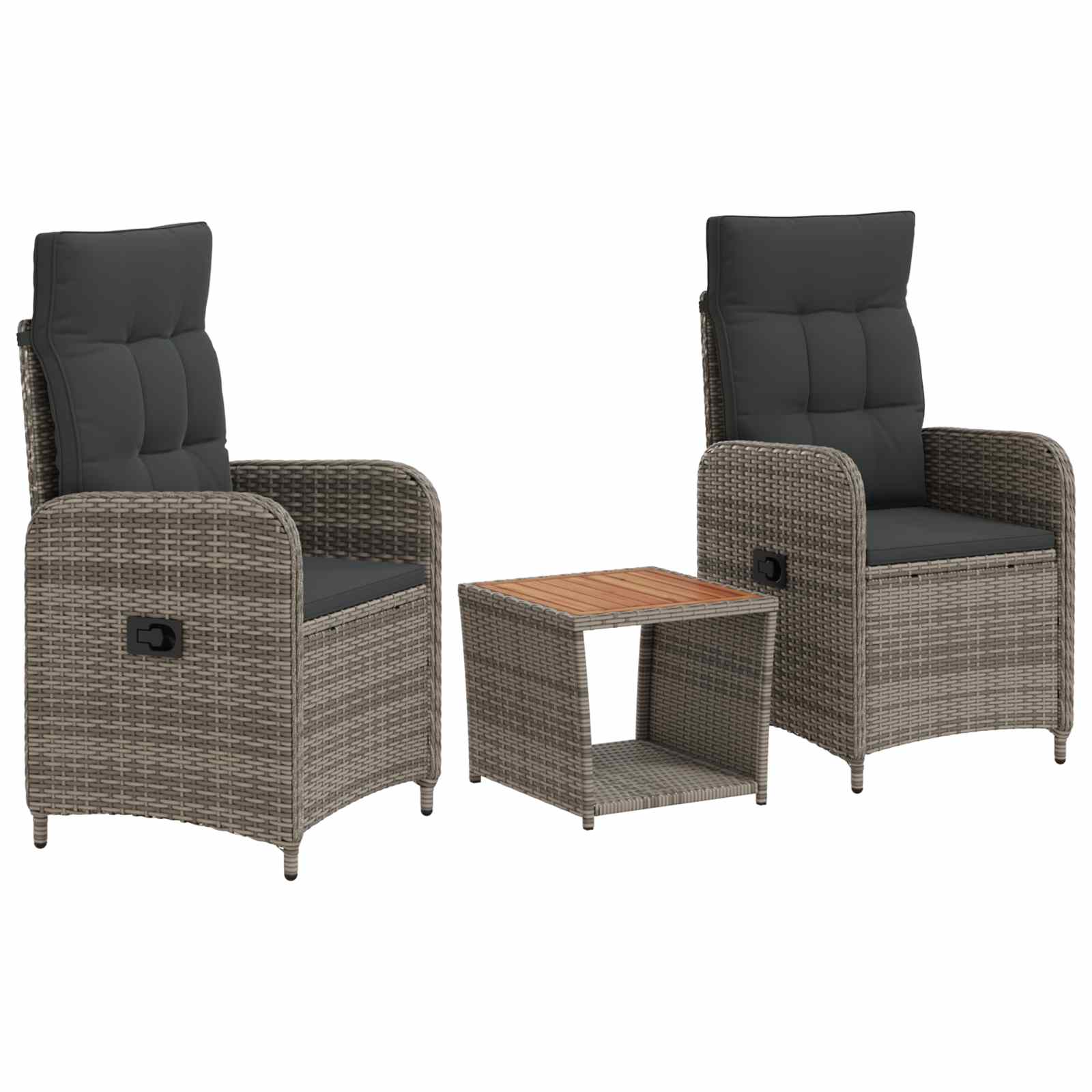 Garten-lounge-set 3 Stk. Hellgrau Und Dunkelgrau Vidaxl