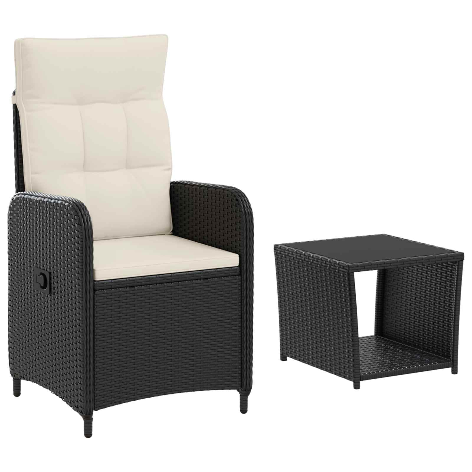 Garten-lounge-set 2 Stk. Schwarz Und Cremeweiß Vidaxl