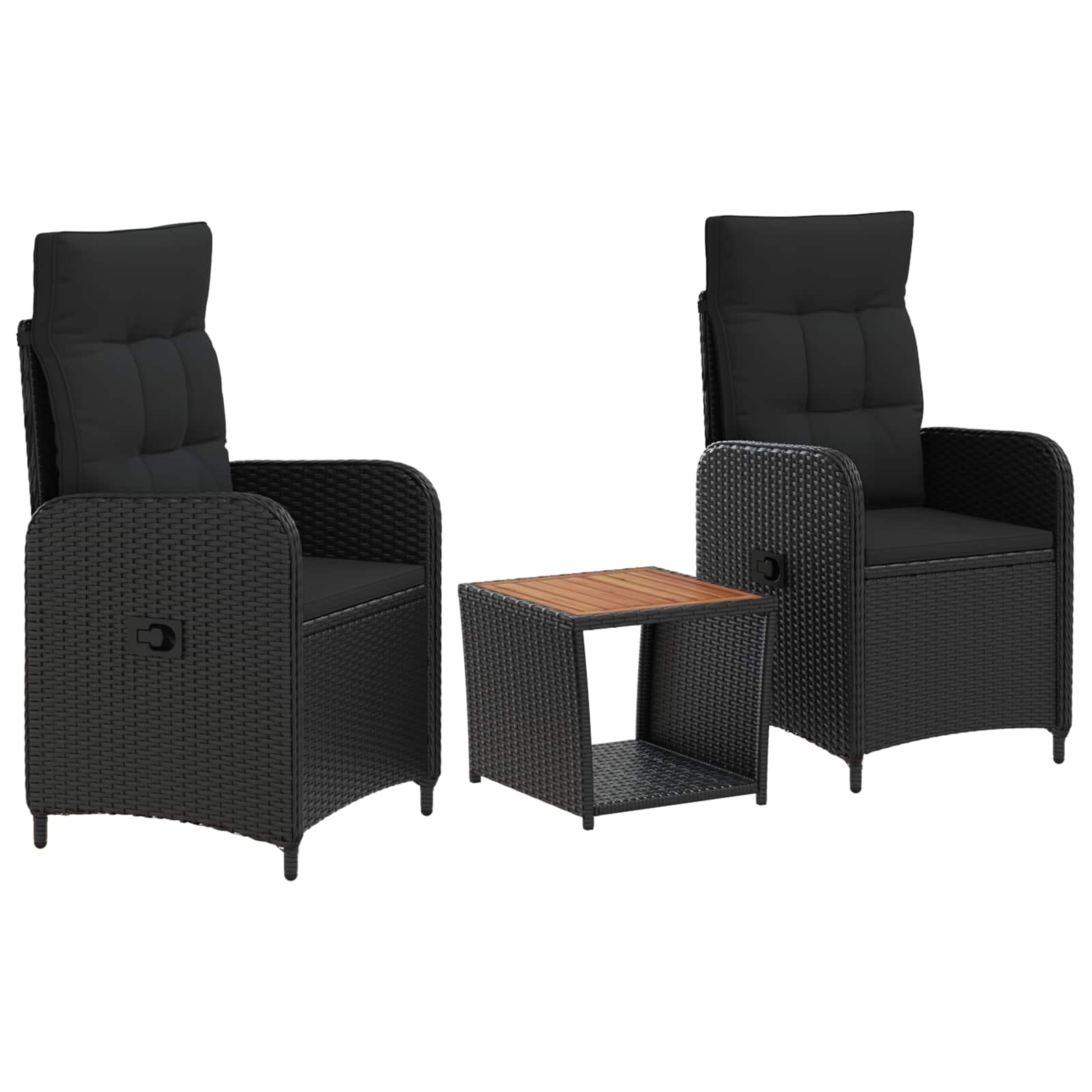 Garten-lounge-set 3 Stk. Schwarz Vidaxl