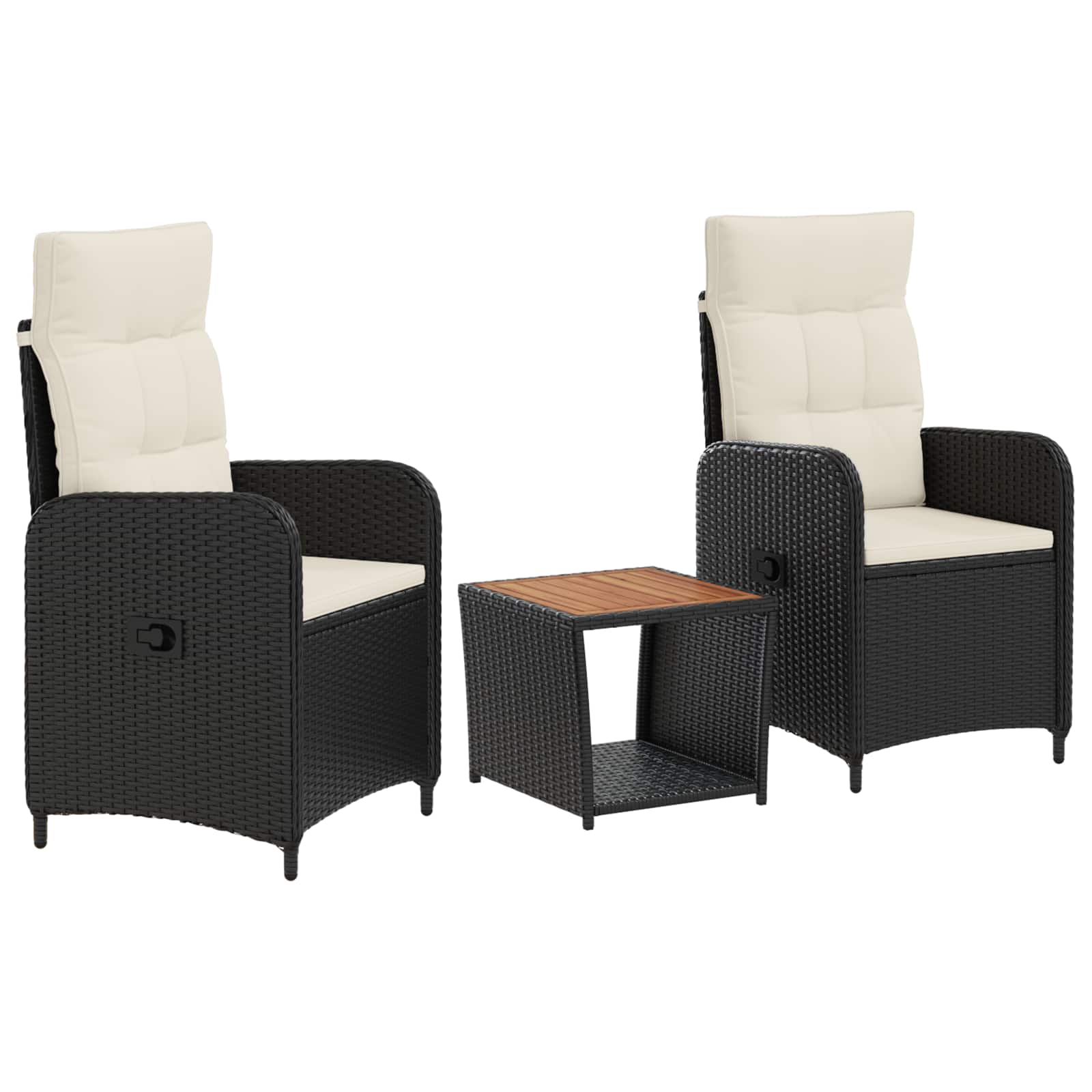 Garten-lounge-set 3 Stk. Schwarz Und Cremeweiß Vidaxl