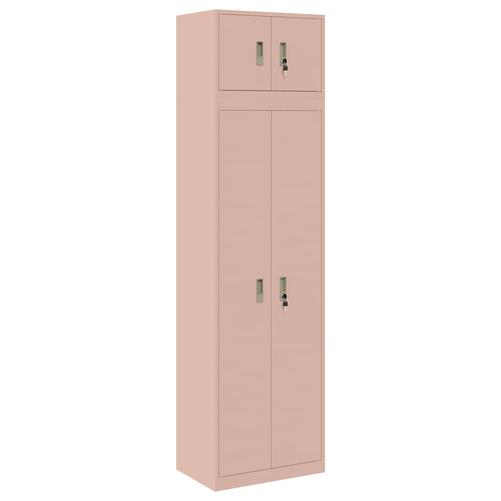 Aufbewahrungsschrank 2 Stk. Rosa 60 X 40 X 220 Cm Stahl Vidaxl
