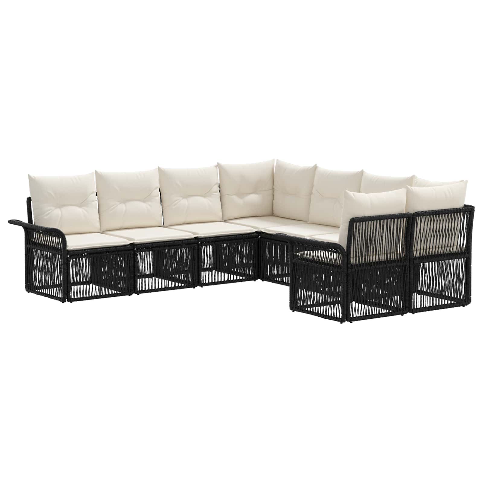 Gartensofa-set 8 Stk. 8-sitzanzahl Schwarz Und Cremeweiß Vidaxl
