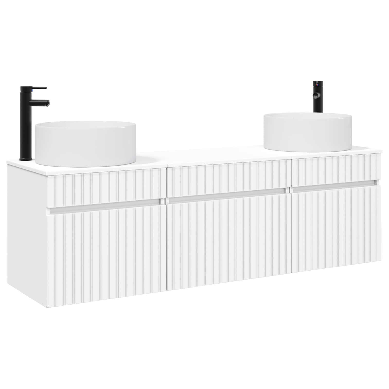 Badezimmerschrank-set 3 Stk. Weiß 49 X 44,5 X 65,5 Cm Vidaxl