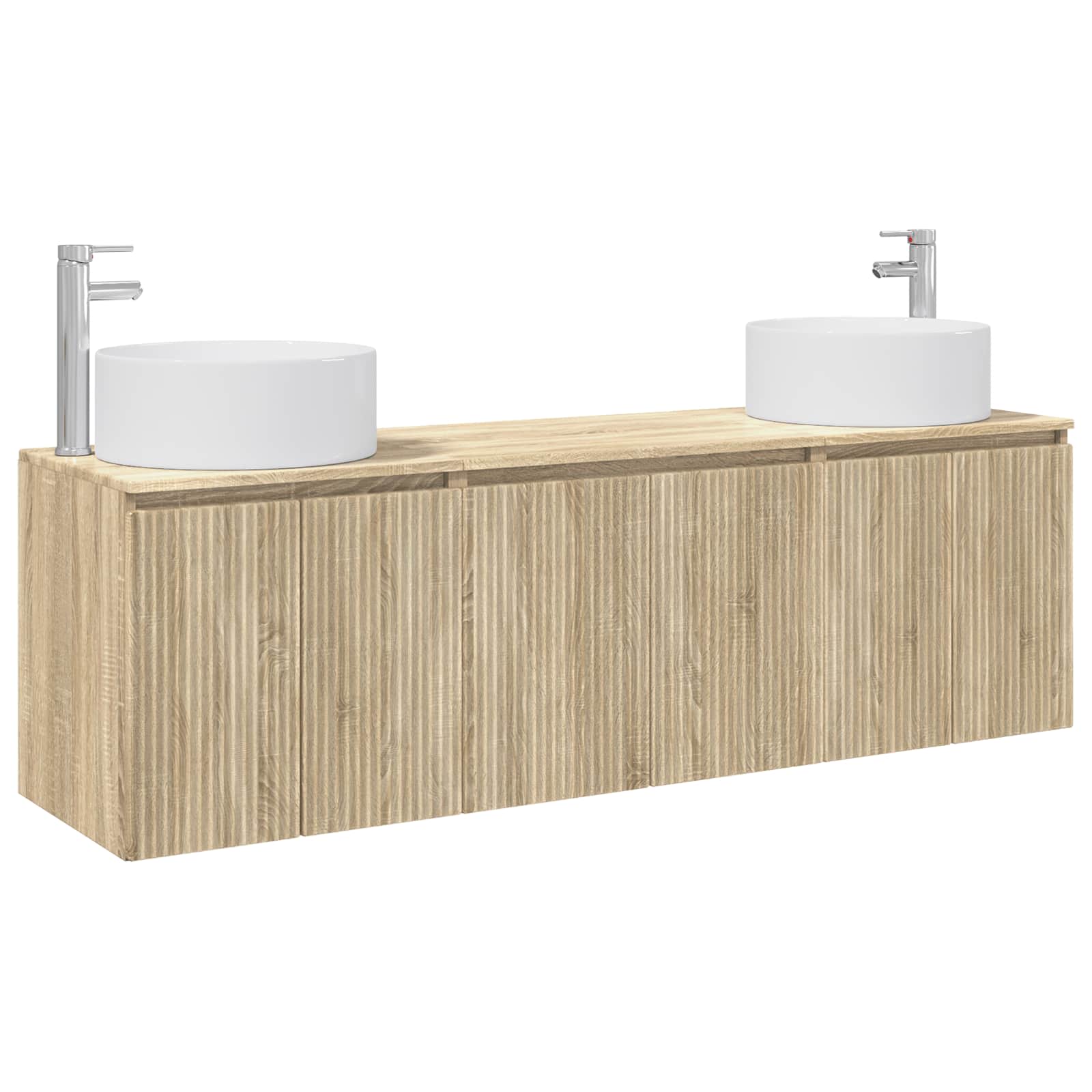 Badezimmerschrank-set 3 Stk. Sonoma-eiche 49,5 X 44,5 X 65,5 Cm Vidaxl