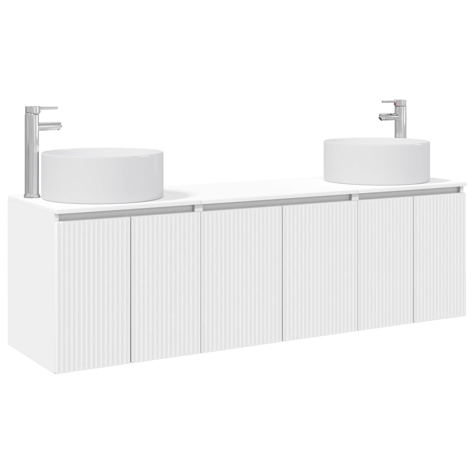 Badezimmerschrank-set 3 Stk. Weiß 49,5 X 44,5 X 65,5 Cm Vidaxl