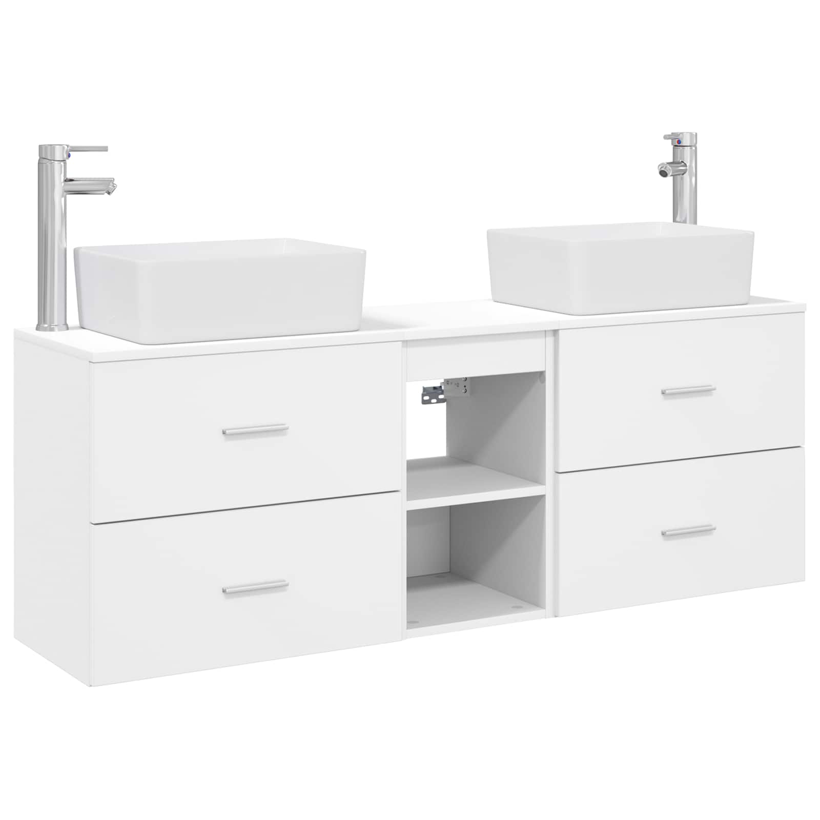 Badezimmerschrank-set 3 Stk. Weiß 53 X 34,5 X 63 Cm Vidaxl