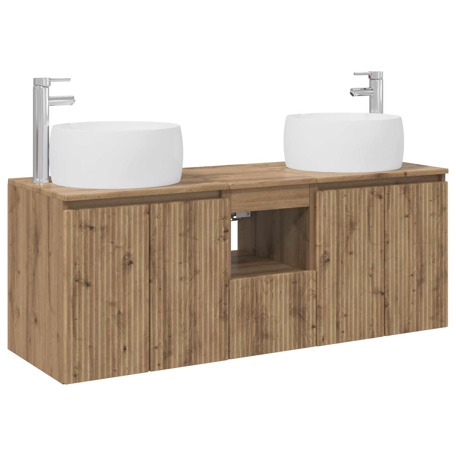 Badezimmerschrank-set 3 Stk. Artisan-eiche 49,5 X 44,5 X 66 Cm Vidaxl