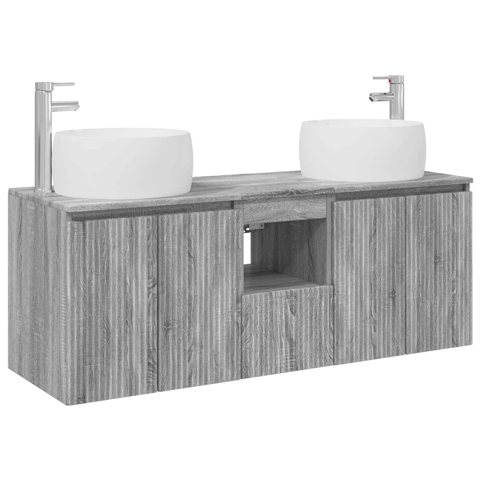 Badezimmerschrank-set 3 Stk. Grau Sonoma 49,5 X 44,5 X 66 Cm Vidaxl