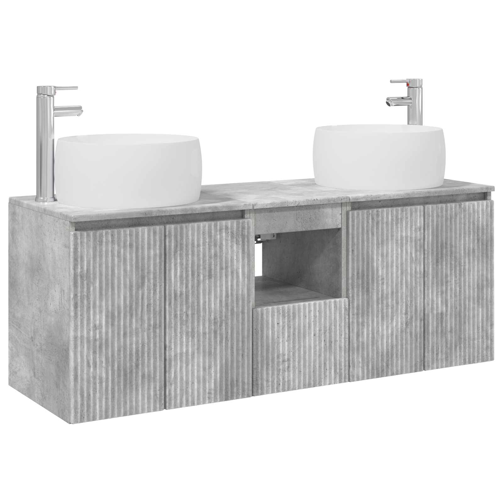 Badezimmerschrank-set 3 Stk. Betongrau 49,5 X 44,5 X 66 Cm Vidaxl
