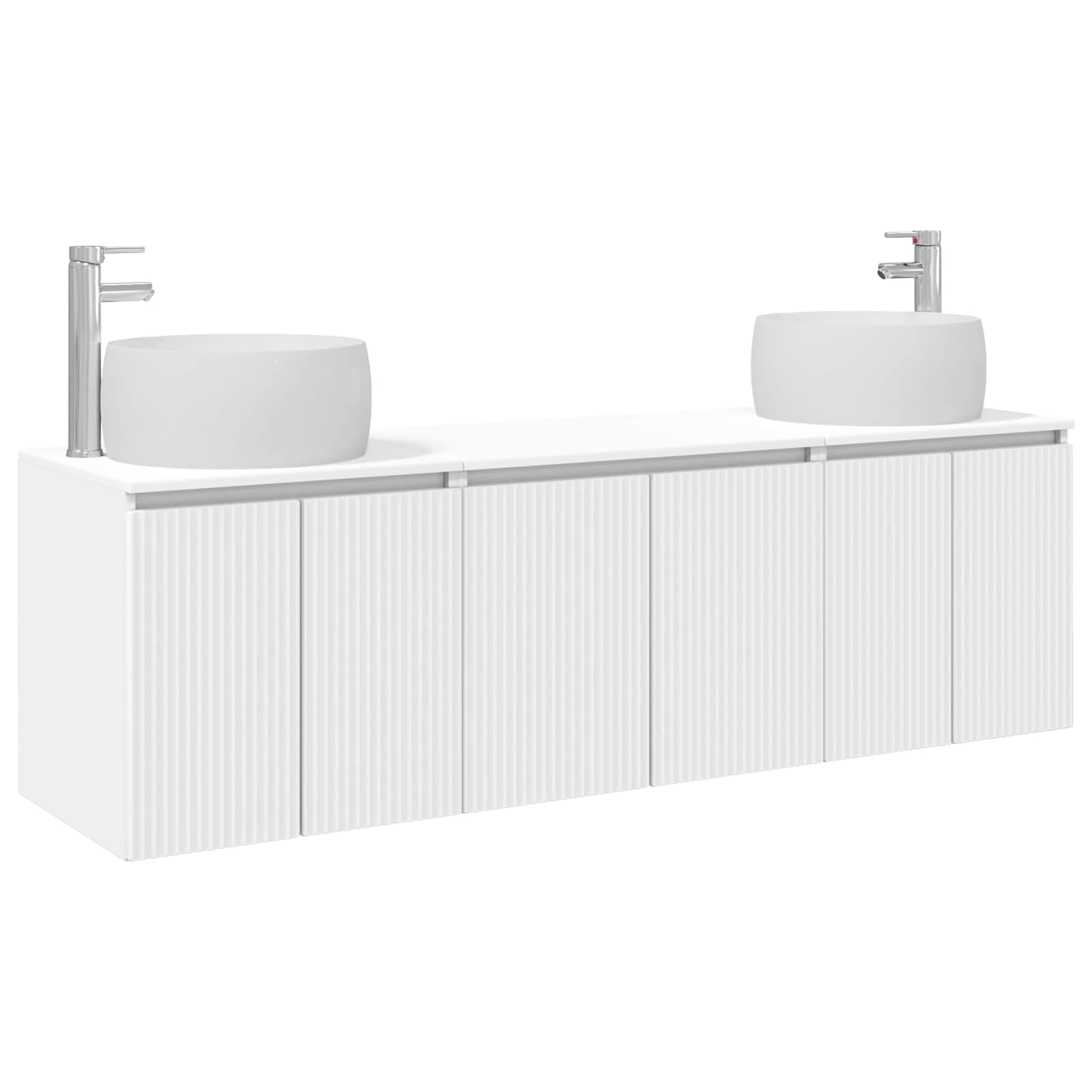 Badezimmerschrank-set 3 Stk. Weiß 49,5 X 44,5 X 66 Cm Vidaxl
