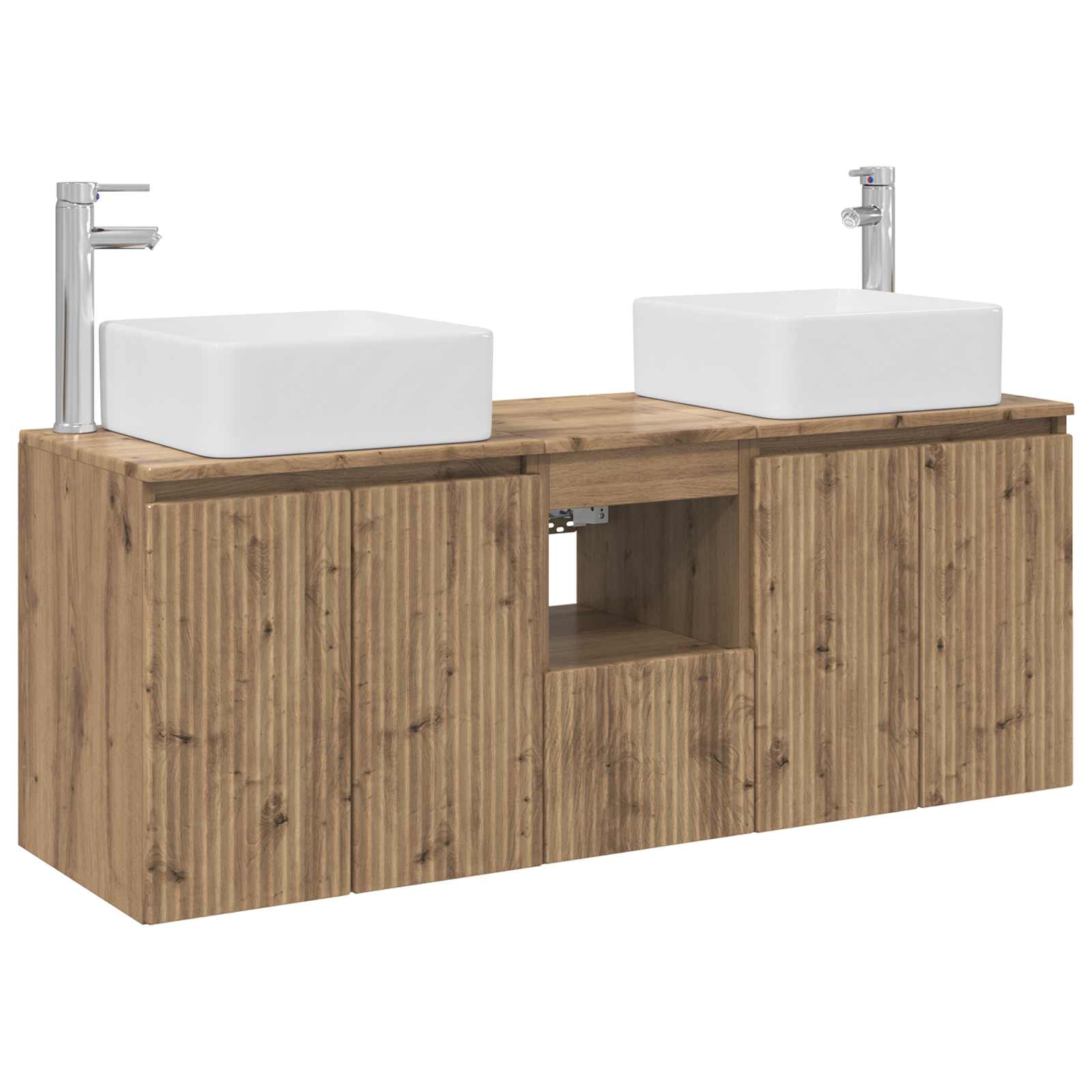 Badezimmerschrank-set 3 Stk. Artisan-eiche 53 X 35 X 63 Cm Vidaxl