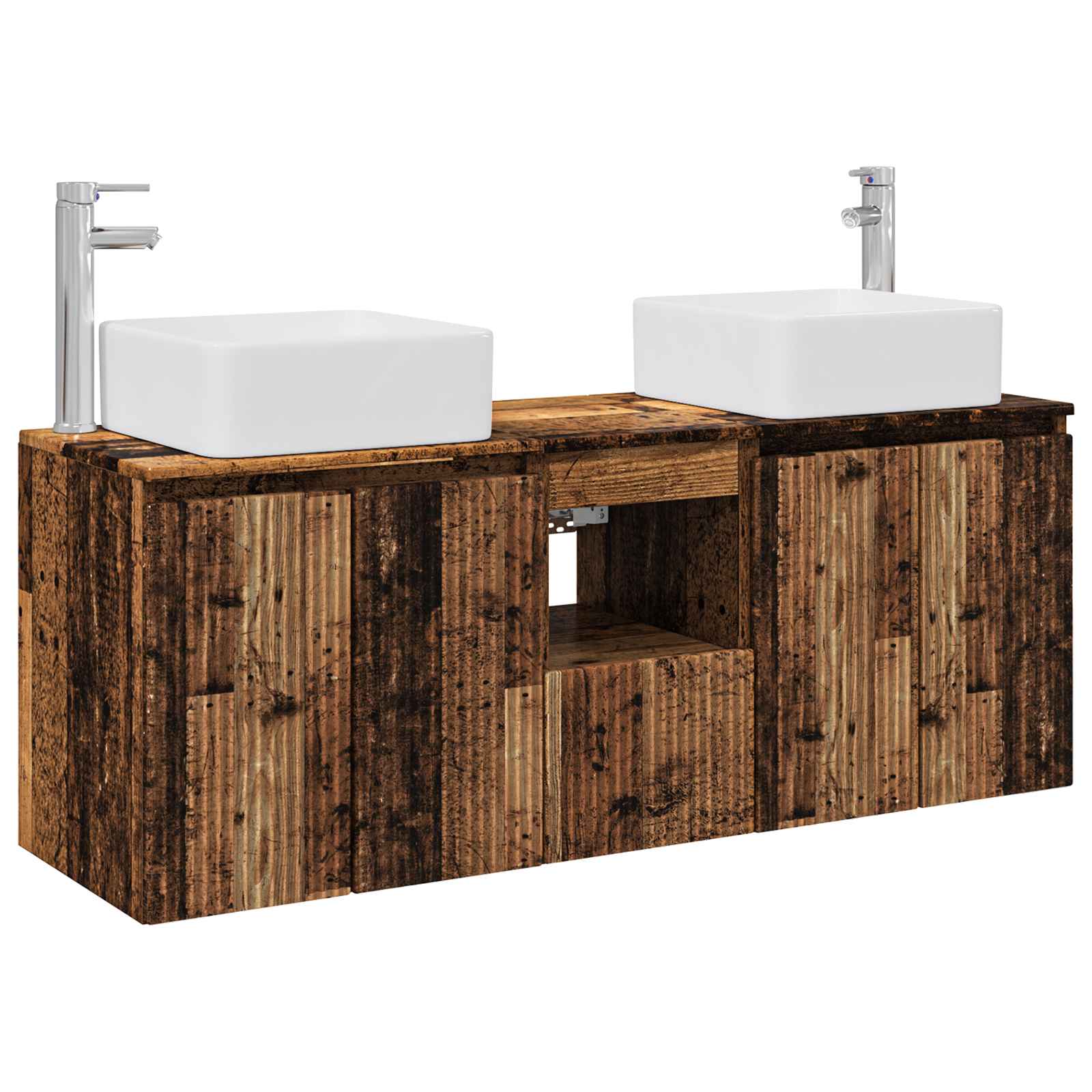 Badezimmerschrank-set 3 Stk. Altholz 53 X 35 X 63 Cm Vidaxl