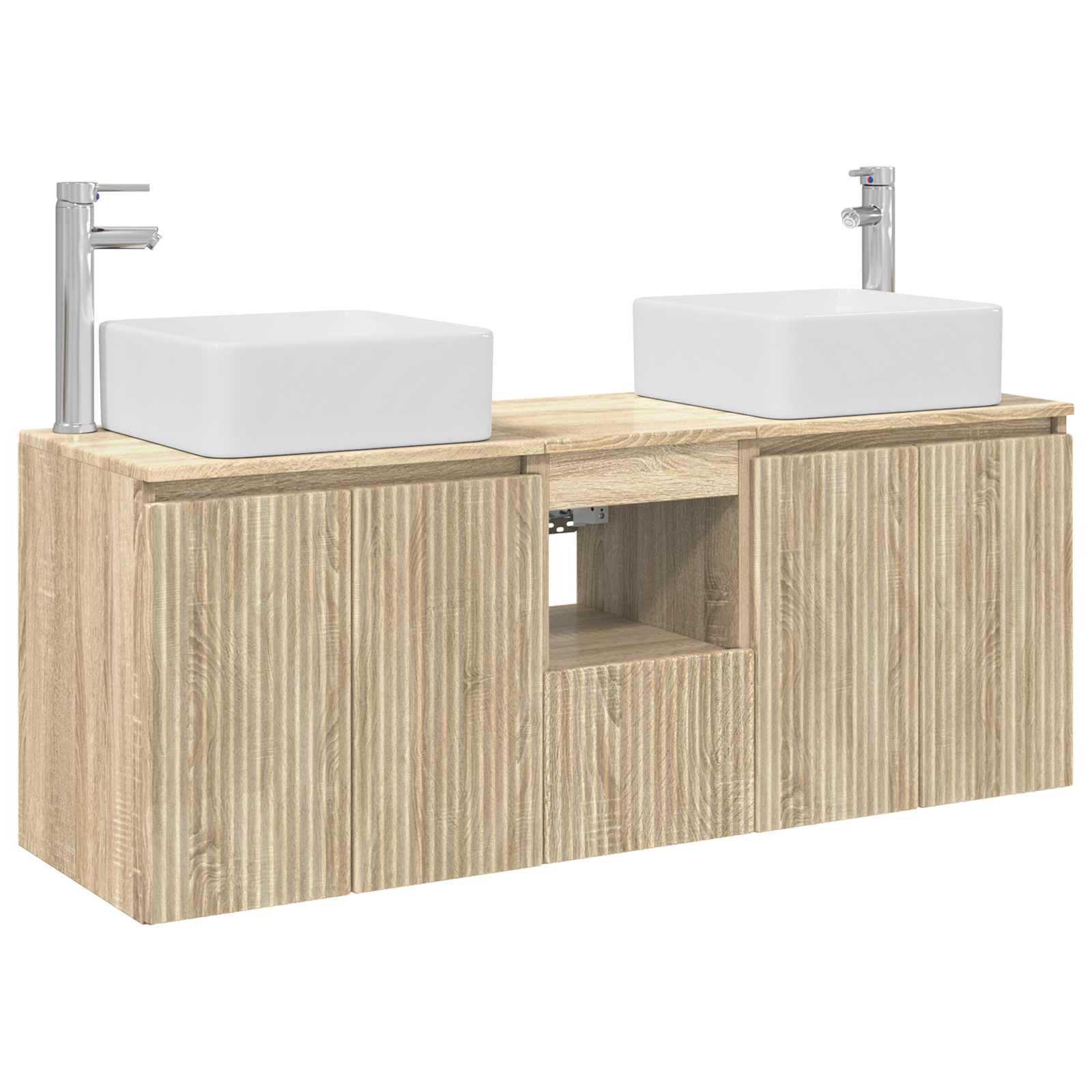 Badezimmerschrank-set 3 Stk. Sonoma-eiche 53 X 35 X 63 Cm Vidaxl