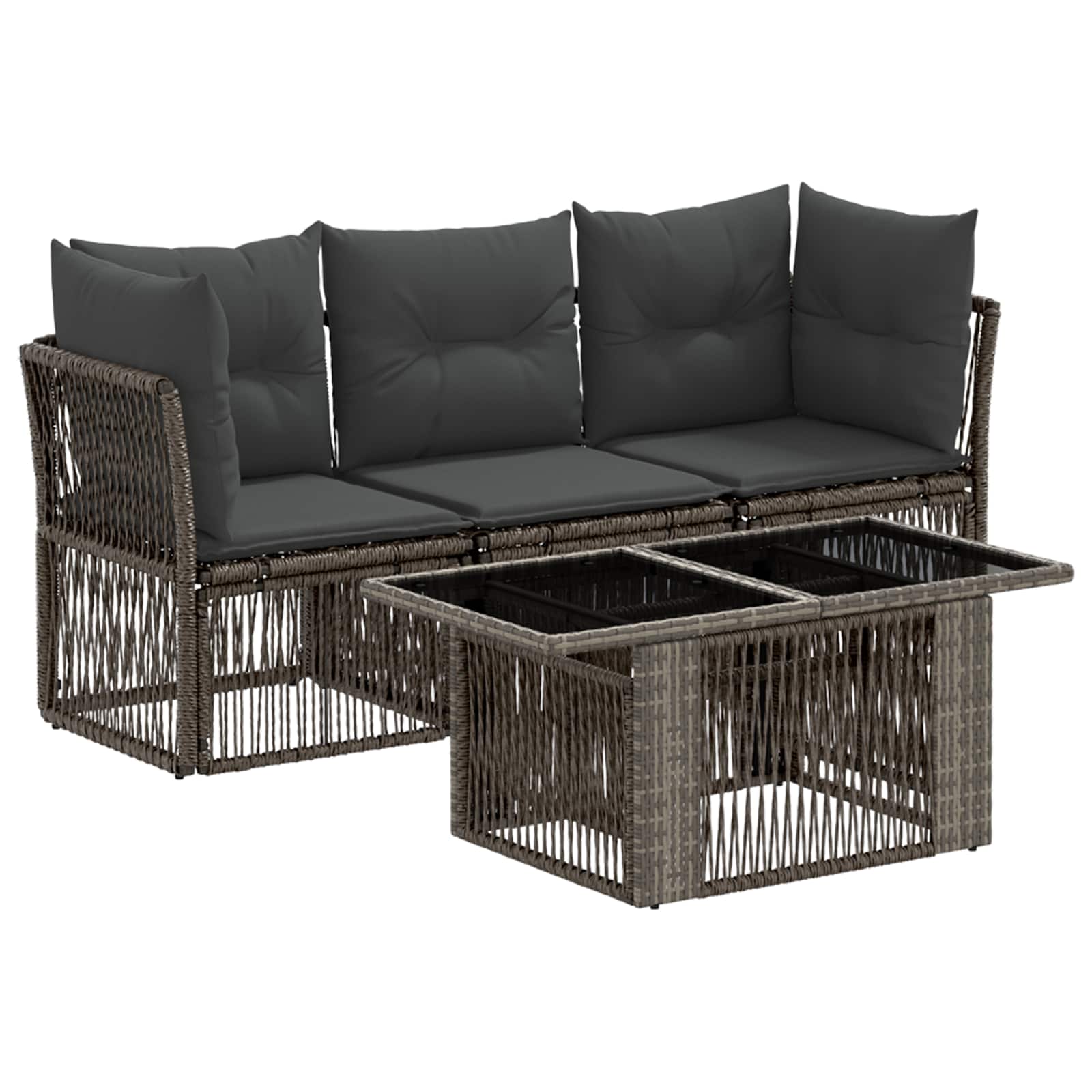 Gartensofa-set 4 Stk. Grau Poly-rattan Vidaxl