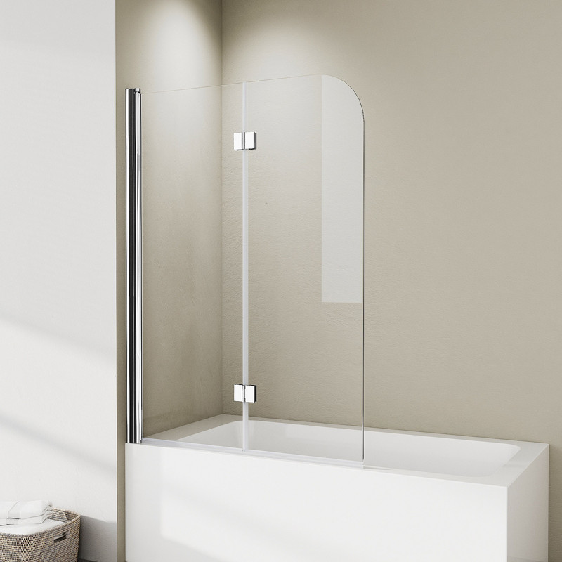 Duschwand Für Badewanne 2-teilig 120x120cm Badewannenaufsatz Duschtrennwand Für Badewanne Duschwand Badewanne Faltwand Duschabtrennung Badewanne, 6mm Esg Glas