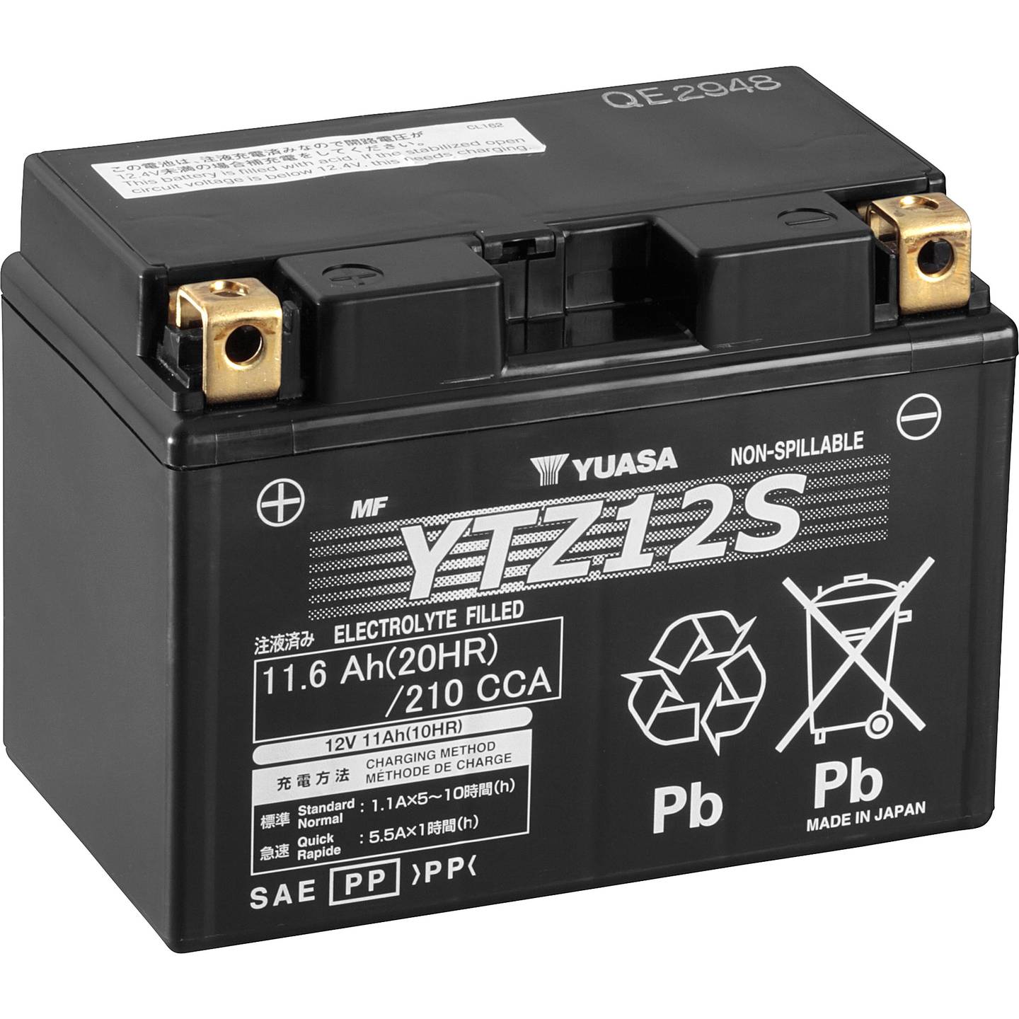 [neuwertig] B-ware Yuasa Motorradbatterie Ytz12s 12v 11ah Schraubklemme Typ 11 Blei-säure Akku