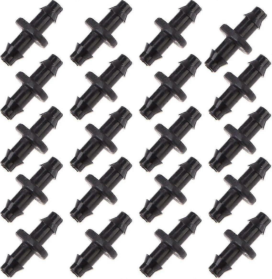 100 Stück Gerade, Geriffelte Kunststoff-tropfverbinder Für 4/7-mm-schläuche Von Tropfbewässerungssystemen