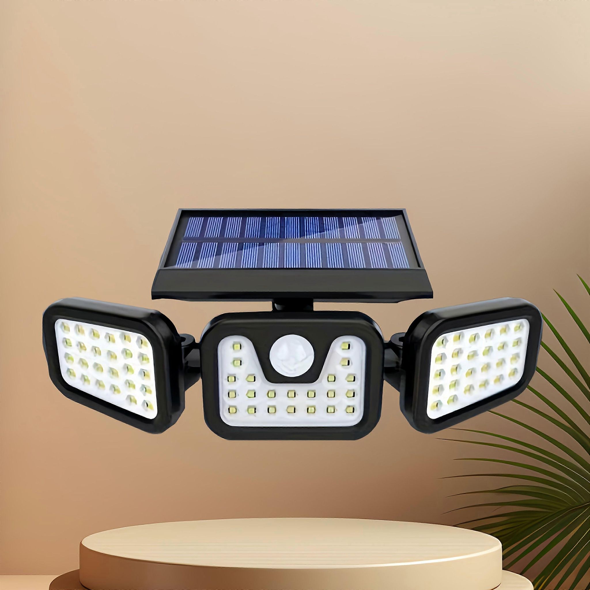 Dreiflammiger, Faltbarer Solar-fluter Mit 74 Leds, Intelligenter Induktion Und Wasserdichtem Design Für Den Außenbereich