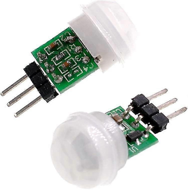 Mini-pyroelektrisches Pir-sensormodul, Manueller Infrarot-bewegungsmelder (weiß) (2 Stück)