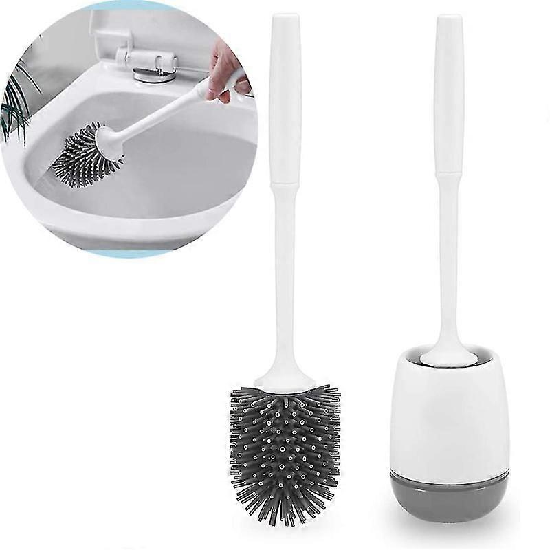 Braoses Toilettenbürste Mit Halter Silikon-toilettenbürsten-set Langer Stiel Wilder Und Schnell Trocknender Halter Für Badezimmer Oder Gästetoilette Wandmontage