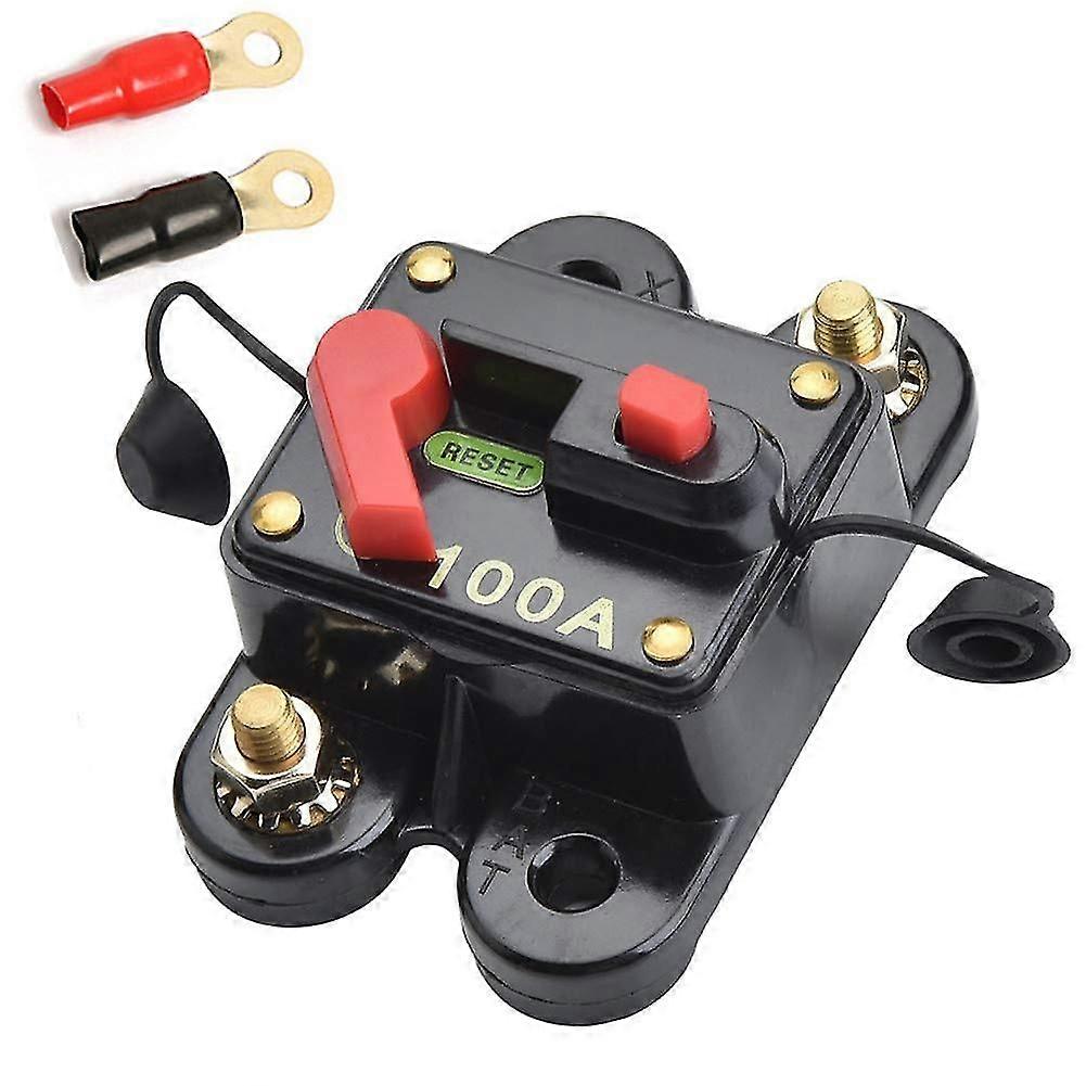 Leitungsschutzschalter, Dc 12-24v 100 Auto Marine Boot Fahrrad Stereo Audio Inline-sicherung Wechselrichterrelais (typ B 100a)