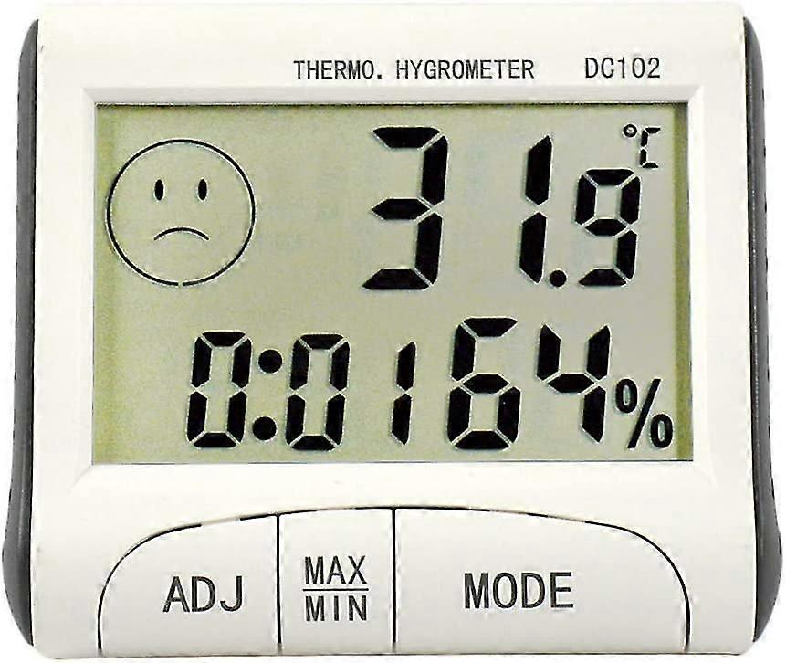Digitales Lcd-hygrometer Für Innenräume, Thermometer, Hygrometer, Uhr, Temperaturanzeige