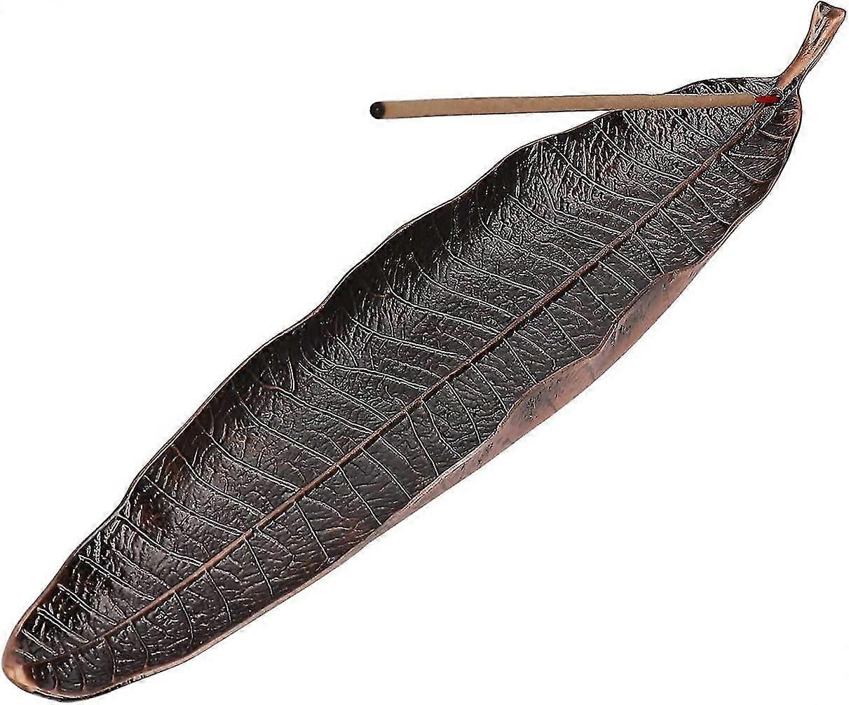 Räuchergefäß Aus Metall Mit Blätter-ascheauffangbehälter, 26 Cm Lang (antik)