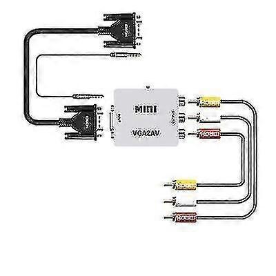 Mini-vga-zu-av-videokonverter, Vga-zu-rca-, Pc-zu-tv-adapter