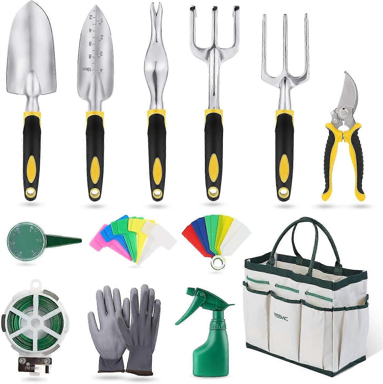 Gartengeräte-set, 12-teilig, Inklusive Aufbewahrungstasche, Gießkanne Und Gartenhandschuhen