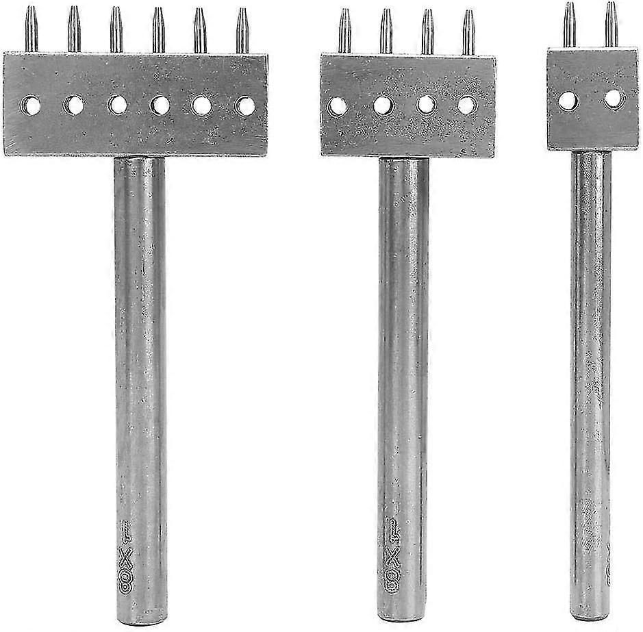 Ledernähwerkzeug Mit Verschiedenen Krallenköpfen, 3-teiliges Abstands-lochstanzwerkzeug-set Für Diy-schnür-nähmeißel, Lederhandwerk (8 Mm)