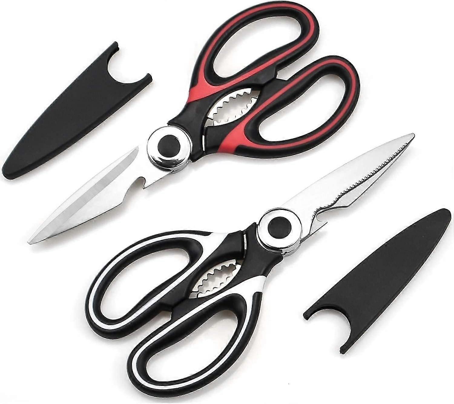 2-teiliges Küchenschere-set, Robuste Küchenschere, Professionelle Edelstahlschere, Mehrzweckschere Mit Deckel Für Hähnchen, Fisch Und Gemüse